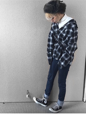 林﨑咲良さん（レディース・153cm）の冬コーディネート