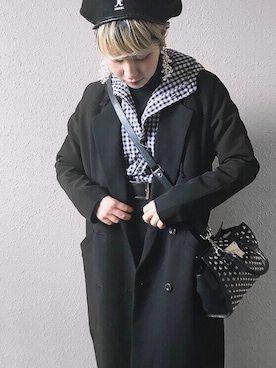 「タートルネック×シャツ」｜林﨑咲良さん（レディース・153cm）の春コーディネート