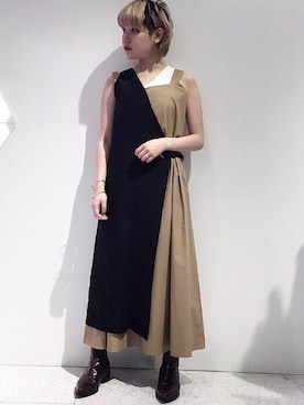 「JOINT WORKS（ジョイントワークス）のアイテム（ワンピース/ドレス）」を使った、林﨑咲良さん（レディース・153cm）の春コーディネート