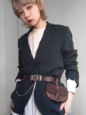 「JOINT WORKS（ジョイントワークス）のアイテム（ワンピース/ドレス）」を使った、林﨑咲良さん（レディース・153cm）の秋コーディネート