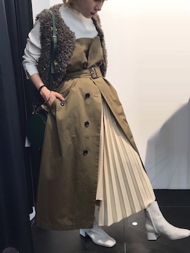 「JOINT WORKS（ジョイントワークス）のアイテム（ワンピース/ドレス）」を使った、林﨑咲良さん（レディース・153cm）の秋コーディネート