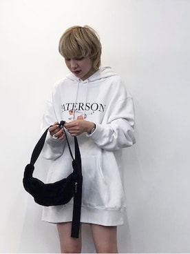 「Paterson（パターソン）のアイテム」を使った、林﨑咲良さん（レディース・153cm）の冬コーディネート