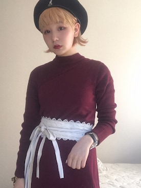 「JOINT WORKS（ジョイントワークス）のアイテム（ワンピース/ドレス）」を使った、林﨑咲良さん（レディース・153cm）の冬コーディネート