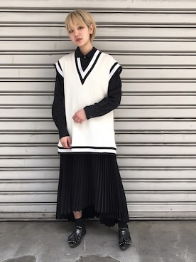 林﨑咲良さん（レディース・153cm）の春コーディネート