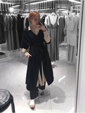 「JOINT WORKS（ジョイントワークス）のアイテム（ワンピース/ドレス）」を使った、林﨑咲良さん（レディース・153cm）の春コーディネート