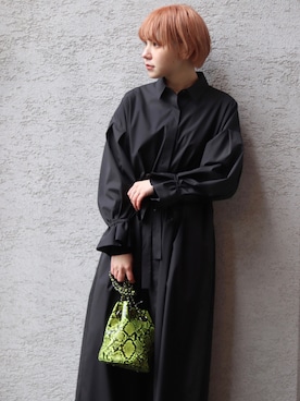「JOINT WORKS（ジョイントワークス）のアイテム（ワンピース/ドレス）」を使った、林﨑咲良さん（レディース・153cm）の冬コーディネート