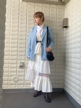 「JOINT WORKS（ジョイントワークス）のアイテム（ジャケット/アウター）」を使った、林﨑咲良さん（レディース・153cm）の春コーディネート