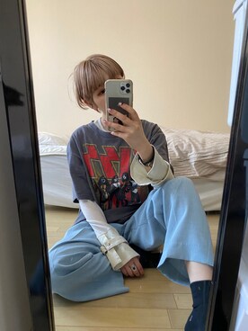 「シャーベットカラー」｜林﨑咲良さん（レディース・153cm）の春コーディネート