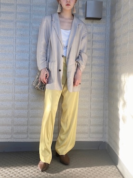 「JOINT WORKS（ジョイントワークス）のアイテム（ジャケット/アウター）」を使った、林﨑咲良さん（レディース・153cm）の春コーディネート