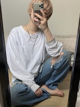 林﨑咲良さん（レディース・153cm）の春コーディネート