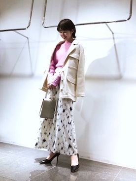「KBF+」｜「アイテム（ミリタリージャケット）」を使った、mocaさん（レディース・160cm）の春コーディネート