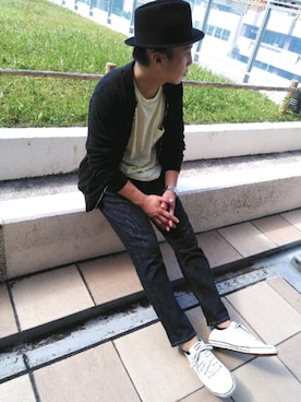 「DRAGON HAT（ドラゴンハット）のアイテム」を使った、そうちゃんさん（メンズ・158cm）の秋コーディネート