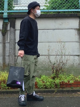「EFFECTEN（エフェクテン）のアイテム（パンツ）」を使った、やまさんさん（メンズ・165cm）の夏コーディネート