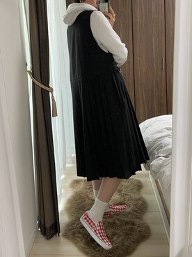 「STYLENANDA（スタイルナンダ）のアイテム（ジャンパースカート）」を使った、omiyoさん（レディース・168cm）の春コーディネート