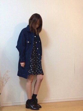 「動物モチーフ」｜「アイテム（デニムジャケット）」を使った、mikaさん（レディース・155cm）の春コーディネート