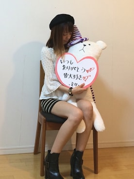 「BORNY（ボルニー）のアイテム」を使った、mikaさん（レディース・155cm）の秋コーディネート
