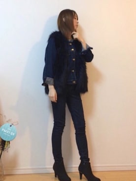 「ノーカラージャケット」｜「アイテム（福袋/福箱）」を使った、mikaさん（レディース・155cm）の秋コーディネート