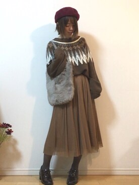 「ドレスシューズ」｜「アイテム（福袋/福箱）」を使った、mikaさん（レディース・155cm）の冬コーディネート