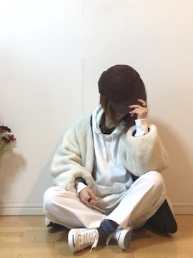 「ESTPENDA レザー」｜mikaさん（レディース・155cm）の冬コーディネート