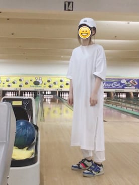 「白キャップ」｜「アイテム（その他）」を使った、mikaさん（レディース・155cm）の春コーディネート