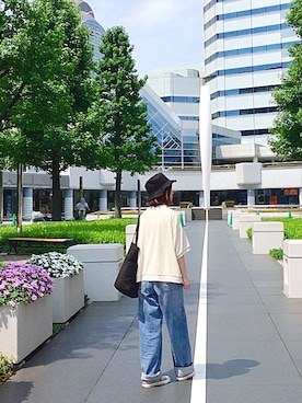 「アイテム（トートバッグ）」を使った、mikaさん（レディース・155cm）の夏コーディネート