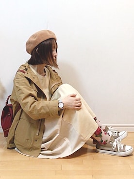 「アントマリーズ」｜「アイテム（マウンテンパーカー）」を使った、mikaさん（レディース・155cm）の秋コーディネート