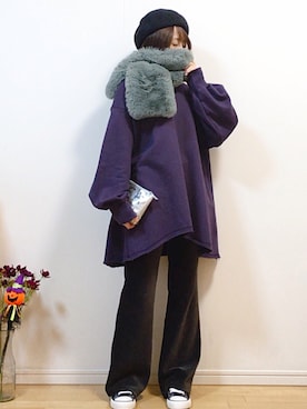 「アントマリーズ」｜「アイテム（ハンチング/ベレー帽）」を使った、mikaさん（レディース・155cm）の秋コーディネート