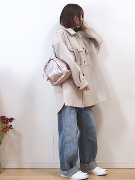 「アントマリーズ」｜「アイテム（カバーオール）」を使った、mikaさん（レディース・155cm）の秋コーディネート