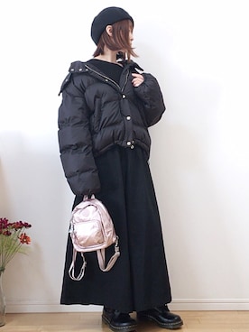 「アントマリーズ」｜「アイテム（ハンチング/ベレー帽）」を使った、mikaさん（レディース・155cm）の秋コーディネート