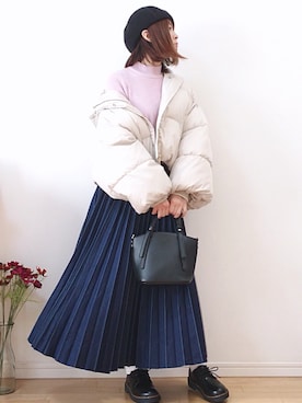 「リブニット」｜「アイテム（福袋/福箱）」を使った、mikaさん（レディース・155cm）の冬コーディネート