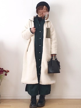 「シャツワンピース」｜「アイテム（福袋/福箱）」を使った、mikaさん（レディース・155cm）の冬コーディネート