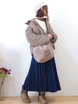 「polcadot」｜「アイテム（ブーツ）」を使った、mikaさん（レディース・155cm）の冬コーディネート