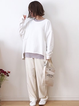 「カットオフ」｜「アイテム（その他）」を使った、mikaさん（レディース・155cm）の冬コーディネート