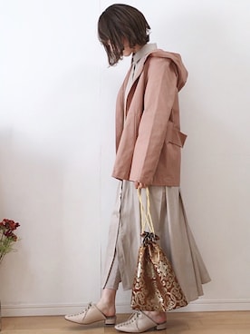 「ウィッグ」｜「アイテム（ブルゾン）」を使った、mikaさん（レディース・155cm）の冬コーディネート
