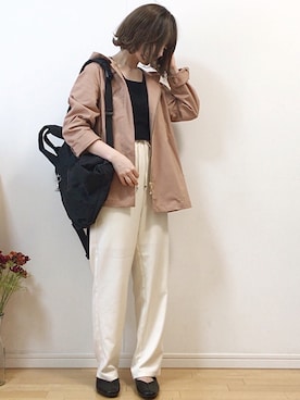 「バブーシュ」｜「アイテム（ブルゾン）」を使った、mikaさん（レディース・155cm）の春コーディネート