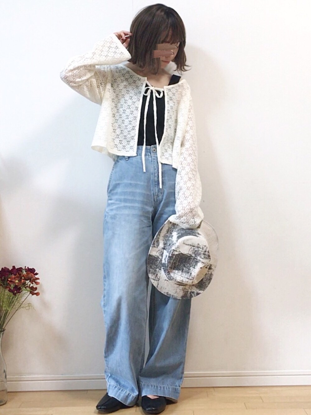 mikaさんの「FEKETE LACE CARDIGAN（FEKETE）」を使ったコーディネート