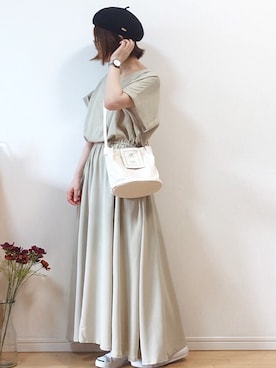 「ジャックパーセル」｜「アイテム（ワンピース/ドレス）」を使った、mikaさん（レディース・155cm）の夏コーディネート