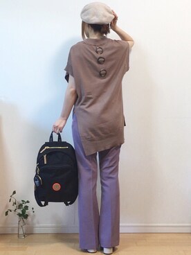 「足袋」｜「アイテム（ハンチング/ベレー帽）」を使った、mikaさん（レディース・155cm）の秋コーディネート
