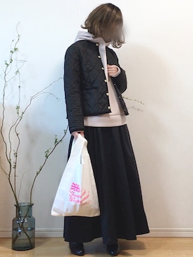 「ウィッグ」｜「アイテム（ダウンジャケット/コート）」を使った、mikaさん（レディース・155cm）の秋コーディネート