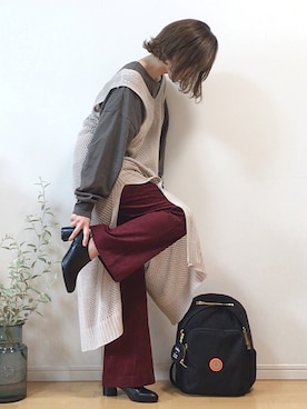 「アイテム（ウィッグ）」を使った、mikaさん（レディース・155cm）の秋コーディネート