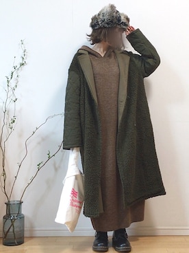 「Traditional Weatherwear（トラディショナルウェザーウェア）のMARCHE BAG MINI（トートバッグ）」を使った、mikaさん（レディース・155cm）の秋コーディネート