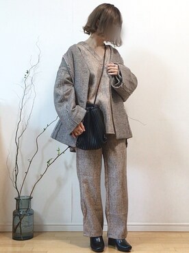 「Happy John（ハッピージョン）のアイテム（ブルゾン）」を使った、mikaさん（レディース・155cm）の秋コーディネート