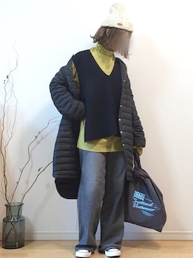 「Traditional Weatherwear（トラディショナルウェザーウェア）のMARCHE BAG MINI（トートバッグ）」を使った、mikaさん（レディース・155cm）の秋コーディネート