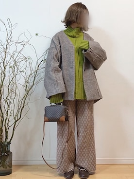 「Happy John（ハッピージョン）のアイテム（ブルゾン）」を使った、mikaさん（レディース・155cm）の冬コーディネート