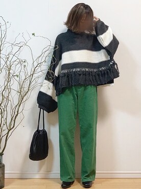 「M nort（エムノート）のアイテム（パンツ）」を使った、mikaさん（レディース・155cm）の冬コーディネート