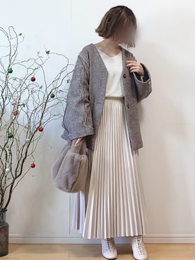 「Happy John（ハッピージョン）のアイテム（ブルゾン）」を使った、mikaさん（レディース・155cm）の冬コーディネート