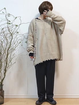 「アイテム（ドレスシューズ）」を使った、mikaさん（レディース・155cm）の冬コーディネート