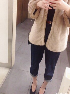 「NATURAL BEAUTY BASIC（ナチュラルビューティーベーシック）のアイテム（ブルゾン）」を使った、Sacura.さん（レディース・166cm）の冬コーディネート