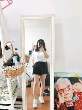 「ONLY（オンリー）のアイテム（スラックス）」を使った、这么好吗さん（レディース・162cm）の夏コーディネート