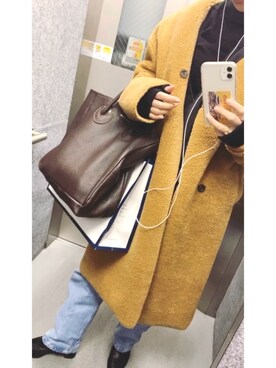「STUNNING LURE（スタニングルアー）のアイテム（ムートンコート）」を使った、サ                さん（レディース・162cm）の冬コーディネート